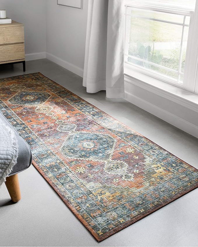 Loloi Skye Collection SKY-11 Rust/Blue 9'-0" x 12'-0" Area Rug