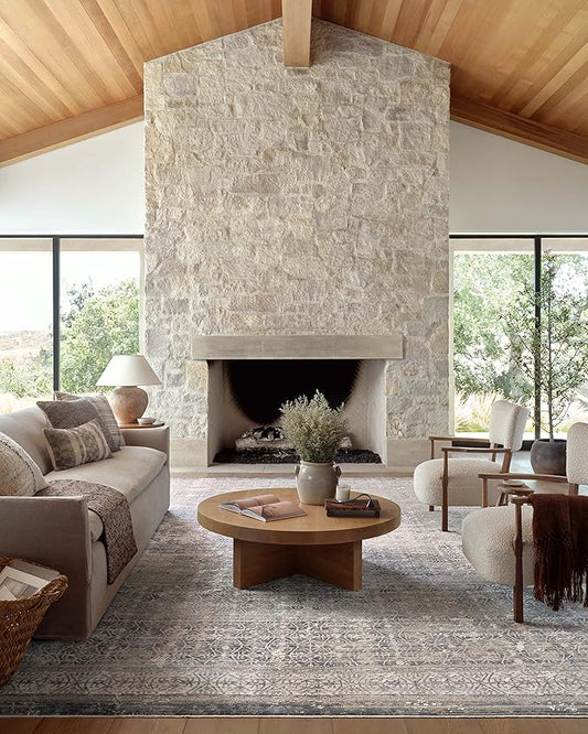 Loloi Amber Lewis Alie Collection ALE-04 Sky/Stone 2'-7'' x 10'-0'', .13'' Pile Height, Runner Rug
