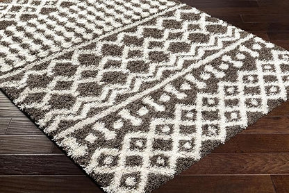 Livabliss Hapsburg Moroccan Shag Area Rug,7'10" x 10'3",Dark Brown