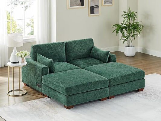 VANOMi Large Modular Sectional Sofa, Oversized Couch with Charging Station, Cloud Couch Deep Seat Sofa with Thick Cushion, Convertible Sectional Couches for Living Room Office Apartment