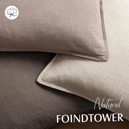 Foindtower Set of 2, Decorative Linen Soild Throw Pillow Covers Soft Accent Euro Cushion Case Boho Farmhouse Pillowcase for Chair Couch Sofa Bedroom Living Room Home Decor 16 x 16 Inch Dusty Pink