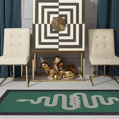 RUGGABLE x Jonathan Adler Machine Washable Modern Area Rug – Venom Emerald 2x3, Stain-Resistant, Non-Slip – Small Rugs for Living Room, Bedroom, Hallway, Entryway & Bathroom–with Standard Pad