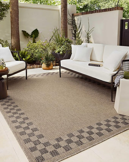 Loloi Chris Loves Julia Providence Collection PRC-01 Natural/Charcoal 9'-2" x 13', .12" Pile Height, Indoor/Outdoor Area Rug