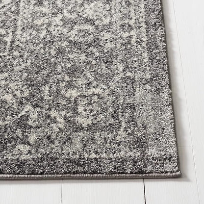 SAFAVIEH Evoke Collection 5'1" x 7'6" Grey/Ivory EVK256D Oriental Distressed Non-Shedding Living Room Bedroom Area Rug
