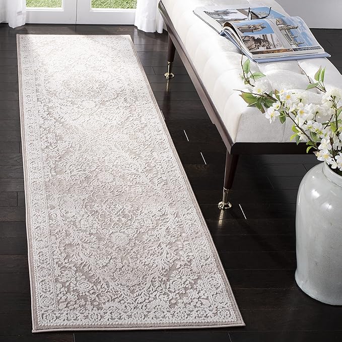 SAFAVIEH Reflection Collection Runner Rug - 2'3" x 14', Beige & Cream, Non-Shedding & Easy Cleaning, Ideal for Living Room, Bedroom (RFT668A)