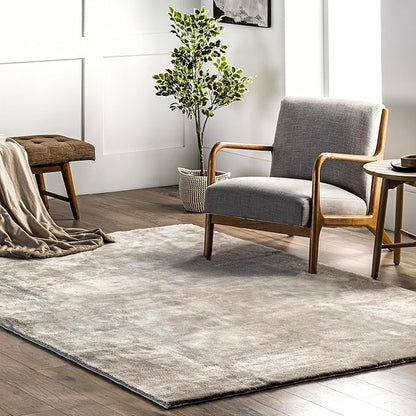 nuLOOM 5' x 8' Cozy Plush SuperiorWash Area Rug, Machine Washable, Non-Slip, Soft Fluffy Shag Carpet for Living Room Bedroom Kids Room Nursery Home Decor, Loni Beige