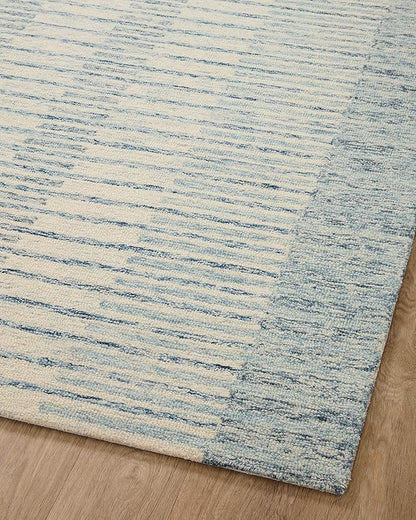 Loloi Chris Loves Julia Chris Collection CHR-01 Ivory/Denim 2'-6'' x 7'-6'', .50" Pile Height, Runner Rug
