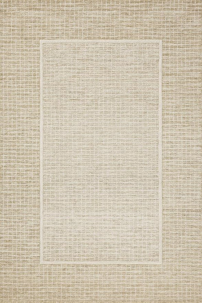 Loloi Chris Loves Julia Briggs Collection, Wheat & Ivory, 7'-9" x 9'-9" Area Rug – Minimal Gritted Design Area Rugs for Living Room Bedroom Entryway & Hallway No Shed High Traffic Home Decor Rug