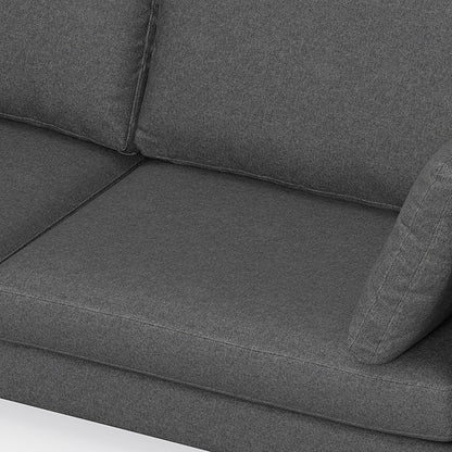 SIMPLIHOME Ava Sofa and Ottoman in 100% Recycled Polyester Performance Fabric, Pebble Grey, 90-inch-Wide 3-Seater Couch and Matching 36-inch-Wide Table Ottoman for Living Room, 2-Piece Set