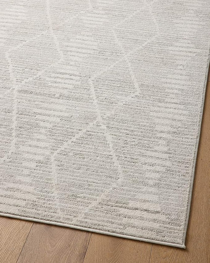 Loloi Kamala Collection KAM-02 Ivory/Silver 2'-7" x 10'-0" Runner Rug