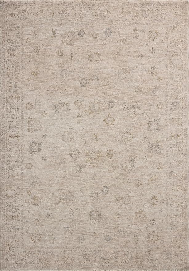 Loloi Chris Loves Julia Louisa Collection LOI-01 Oatmeal/Stone 5'-3" x 7'-6", .38" Pile Height, Area Rug