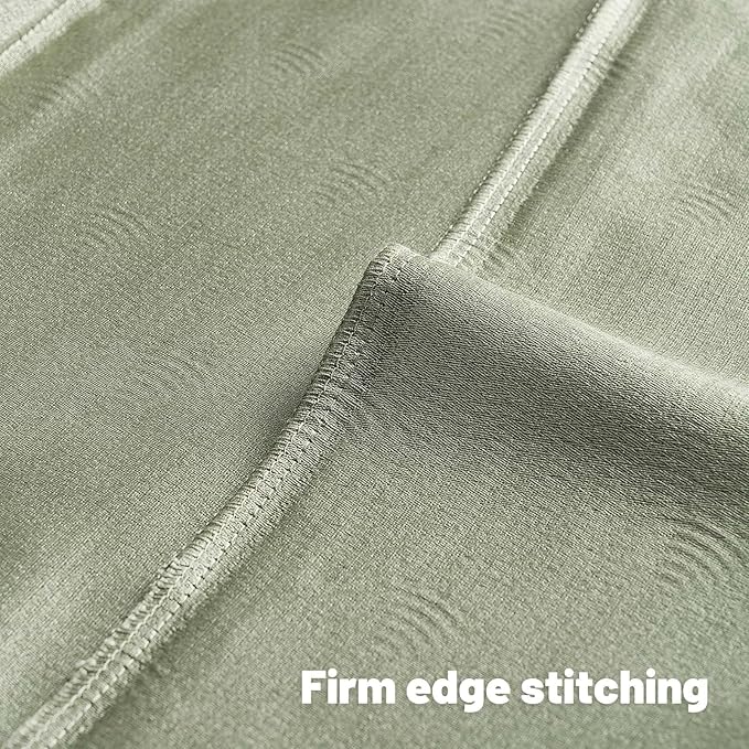 FUTEI Sage Green Chenille Decorative Throw Pillow Covers 22x22 Inch Set of 2,Soft Cozy Striped Geometric Patterns Cushion Case,Modern Home Decor for Couch Bed Living Room