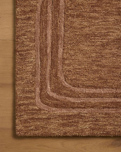 Loloi Leanne Ford Craven Collection CVN-02 Spice/Rose 7'-9" x 9'-9" Area Rug Geometrical, Patterned, Neutral, Living Room, Bedroom, Dining Room