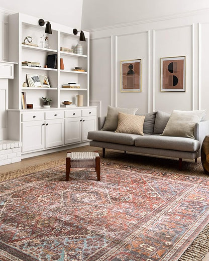Loloi Loren Collection LQ-13 Brick/Midnight 7'-6" x 9'-6" Area Rug