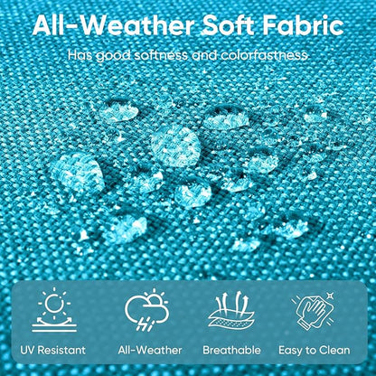 9-Piece Outdoor Patio Cushion Set - Fade & Water Resistant with Removable Olefin Cover, 22x24x4 Inch Memory Foam Cushions for Wicker Sectional Sofa – Teal/Buckle