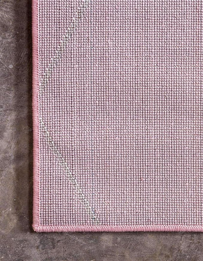 Unique Loom Trellis Frieze Collection Area Rug - Geometric (7' Square, Light Pink/ Ivory)