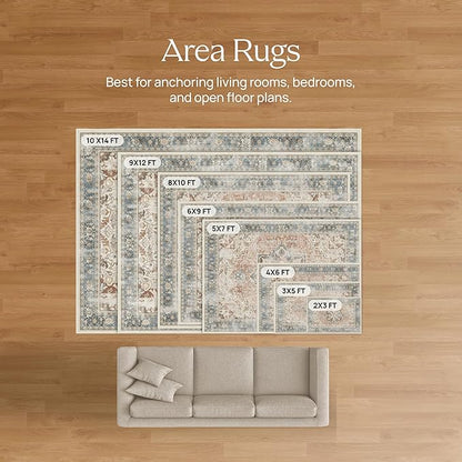 RUGGABLE x Morris & Co Washable Area Rug – Blackthorn Forest Green 3x5, Stain-Resistant, Non-Slip – Small Machine Washable Rugs for Living Room, Bedroom, Hallway, Entryway & Office–with Cushioned Pad