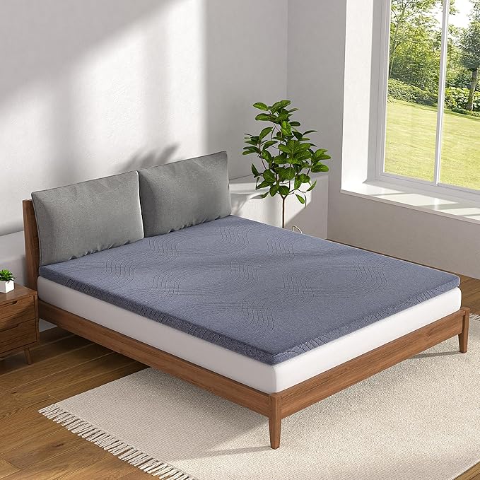 VECELO Gel Infused Memory Foam Mattress Topper Full Size, 2 Inch Fresh Cooling Mattress Pad with Washable Cover for Full Mattress, Pain Pressure Relieve Bed Topper, Breathable, Comfort