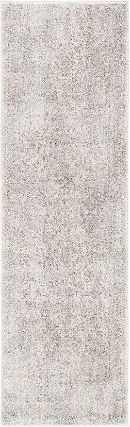 SAFAVIEH Evoke Collection Runner Rug - 2'2" x 13', Ivory & Taupe, Distressed Design, Non-Shedding & Easy to Clean, Ideal for Foyer, Bedroom, Kitchen, Hallway (EVK256E)