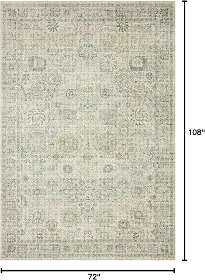 Loloi Skye Collection SKY-14 Natural/Sage 6'-0" x 9'-0" Area Rug