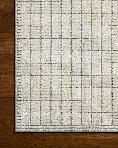 Loloi Amber Lewis Bexley Collection BEX-04 Slate/Natural 2'-7" x 10'-0" Runner Rug Neutral, Textured, Living, Bedroom, Dining, Carpet