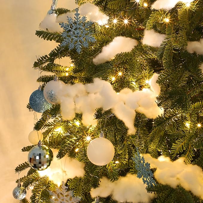 JOYIN 2 LB Fake Snow Cotton Christmas Decorations, Soft Snow Blanket for Christmas Village Accessories Indoor Winter Artificial White Clouds Craft Indoor Home Decor Tree Snowman Scene Display