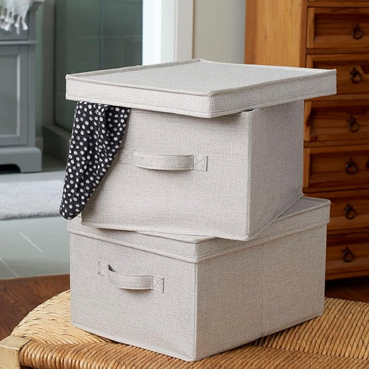 Household Essentials Large Fabric Storage Bins 2 Pack, Gray