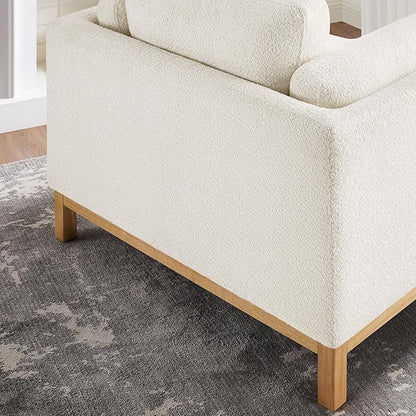 VANOMi 41.34" Oversized Accent Chair, Upholstered Armchair with Solid Wood Legs Living Room Chairs with Wide Armrest Pads, Reading Chair for Bedrooms, Apartments, Living Rooms, Offices（Beige）