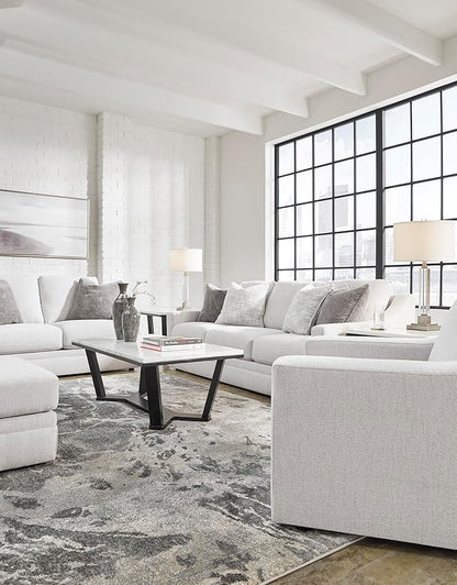 Signature Design by Ashley Maitelynn Contemporary Upholstered Chair with Non-Skid Legs, White