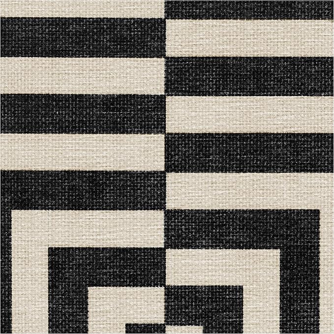 RUGGABLE x Jonathan Adler Machine Washable Modern Area Rug – Op Art Charcoal 3x5, Stain-Resistant, Non-Slip – Small Rugs for Living Room, Bedroom, Hallway, Entryway & Office–with Standard Pad