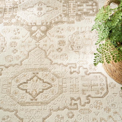 Nourison Home Pardis Ivory Beige 7'10" x 9'10" Area Rug - Easy Clean, Non Shedding, Bed Room, Living Room, Dining Room, Kitchen (8' x 10')