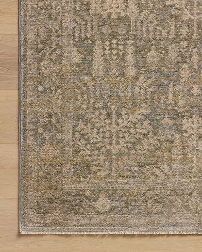 Loloi Magnolia Home by Joanna Gaines Junie Collection JUE-02 Moss/Natural 7'-10" x 7'-10", .38" Pile Height, Round Area Rug