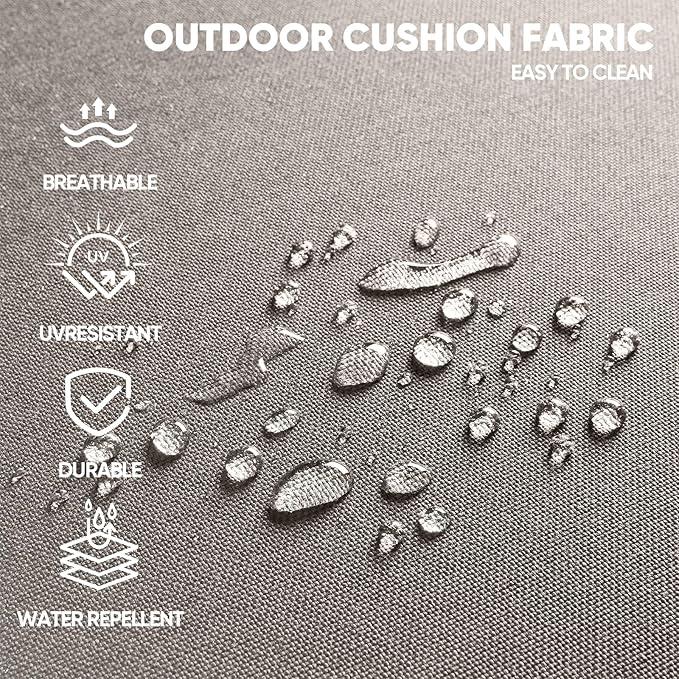 Swivel Patio Chairs sofa Set of 5 with 6" Thick Cushion - Wicker Outdoor Swivel Rocker Patio Chair with Side Table, High Back Comfortable Outdoor Glider Chairs - Brown Wicker | Grey Cushions