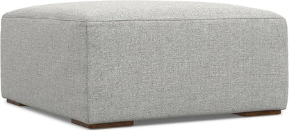SIMPLIHOME Rex Right Corner Sectional Modular Sofa and Ottoman Set in 100% Recycled Polyester Tightly Woven Performance Fabric, Pale Grey, 116-inch-wide L-Shaped Sofa and 34-inch-Wide Ottoman