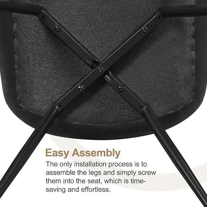 Yaheetech Dining Chairs Set of 6 Modern Upholstered Dining Room Chairs with Faux Leather Seat and Metal Legs for Home, Kitchen, Armless Design, Black