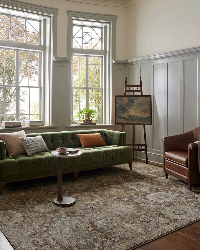 Loloi Magnolia Home by Joanna Gaines Mona Collection MOA-02 BARK/Multi 7'-6" x 10' Area Rug