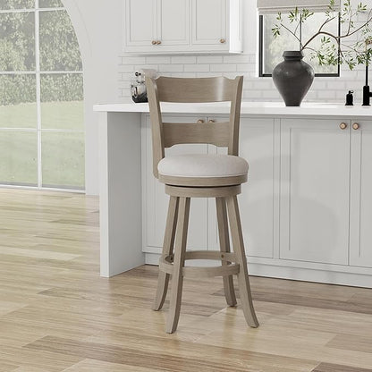 Hillsdale Arborwood Wood Bar Height Swivel Stool, Aged Greige