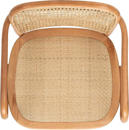 Safavieh Home Keiko White and Natural Cane Dining Chair