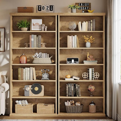 Tribesigns 6-Tier Bookshelf, 71 Inches Tall Freestanding Bookcase, Large Industrial Bookshelves Display Shelves, Wooden Book Shelf for Home Office, Living Room, Bed Room, Natural