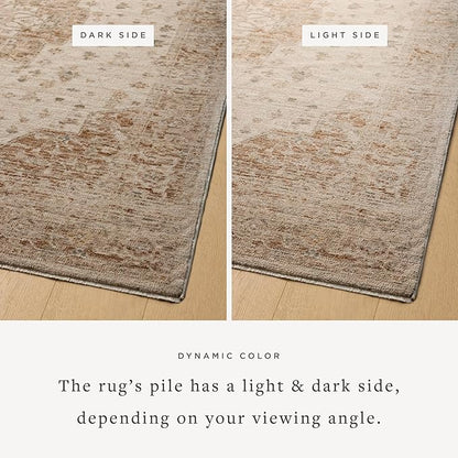 Loloi Magnolia Home by Joanna Gaines Junie Collection JUE-04 Natural/Clay 7'-10" x 7'-10", .38" Pile Height, Round Area Rug