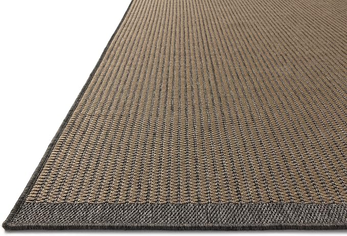 Loloi Chris Loves Julia Providence Collection PRC-03 Wheat/Charcoal 8'-6" x 12', .12" Pile Height, Indoor/Outdoor Area Rug
