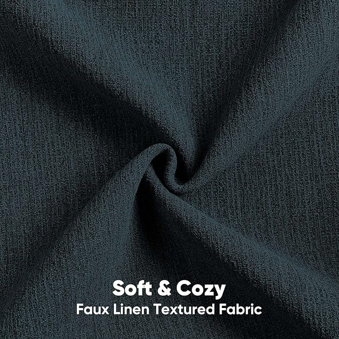 FUTEI Navy Blue Chenille Decorative Throw Pillow Covers 22x22 Inch Set of 2,Soft Cozy Faux Linen Textured Cushion Case,Farmhouse Home Decor for Couch Living Room