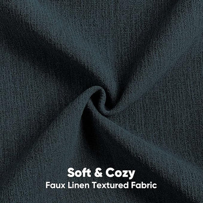 FUTEI Navy Blue Chenille Decorative Throw Pillow Covers 18x18 Inch Set of 2,Soft Cozy Faux Linen Textured Cushion Case,Farmhouse Home Decor for Couch Living Room