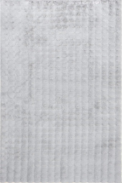 nuLOOM Jeni Solid Faux Rabbit Machine Washable Area Rug, 6x9, Silver