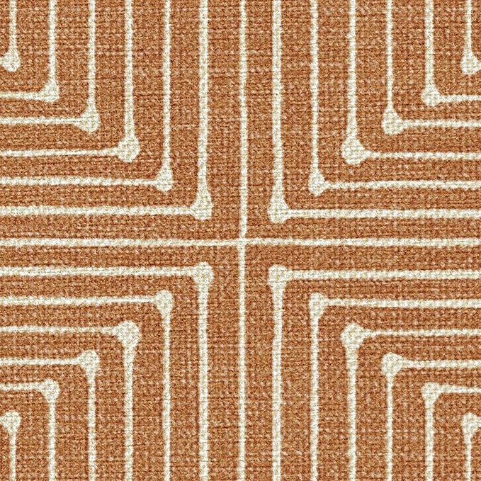 RUGGABLE x Jonathan Adler Machine Washable Modern Area Rug – Inkdrop Copper 6 ft Round, Stain-Resistant, Non-Slip – Medium Rugs for Living Room, Bedroom, Hallway, Entryway & Office–with Standard Pad