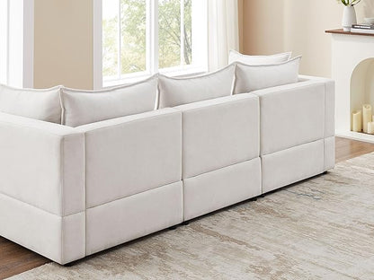 VANOMi Modular Sectional Sofa 6 Seater, Convertible Sectional Couch for Living Room with Rearrangeable Seats, U Shaped Sofa