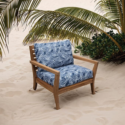 Tommy Bahama Deep Seating Lounge Cushion, 24" X 26" X 4", Pacific Zaffre