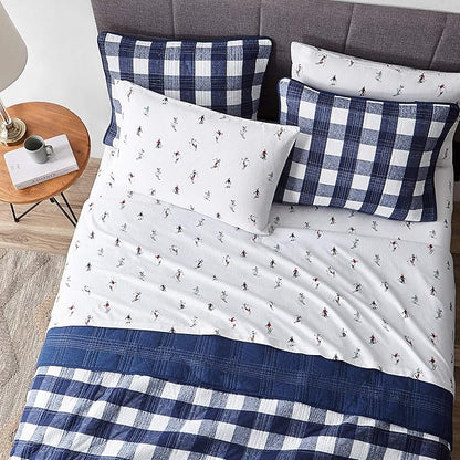 Eddie Bauer - Flannel Sheets Twin Size, Anti-Pilling & Wrinkle Resistant Cotton, Touchably Soft for All-Season Comfort - Bed Sheets with Matching Pillowcases & Fitted Sheet (Ski Slope)