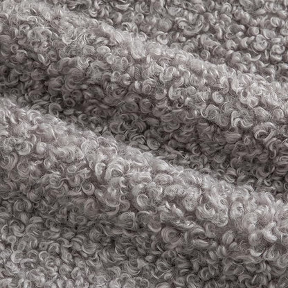 Pack of 2 Curly Teddy Wool Faux Fur Throw Pillow Covers Fuzzy Accent Soft Sherpa Pillowcases Sheepskin Fleece Decorative Cushion Case for Sofa Couch Living Room 24x24 Inch Light Grey