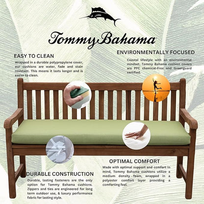 Tommy Bahama Bench Cushion, 48" X 19" X 2.5", Bamboo Bay Pear